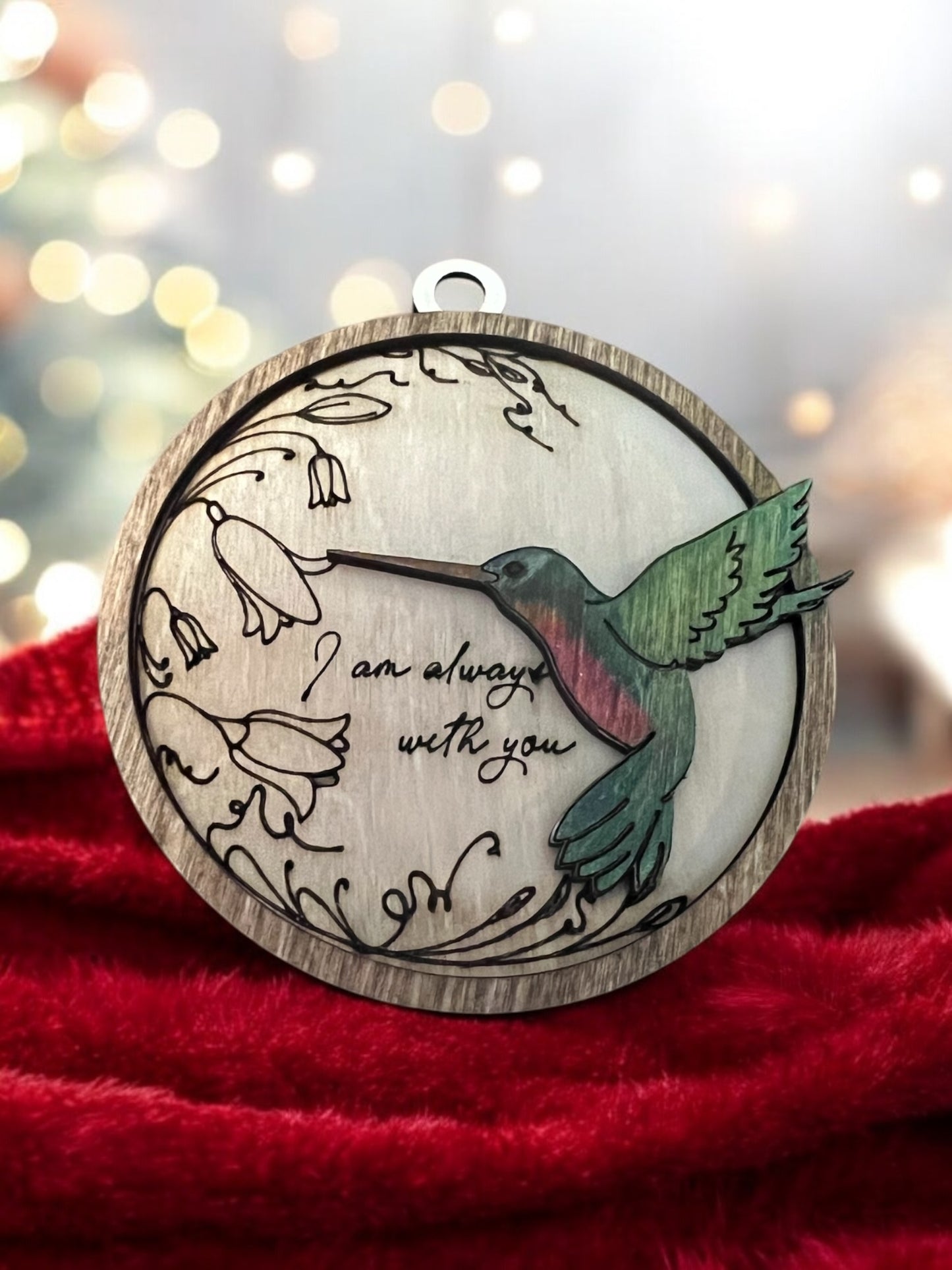 Personalized Hummingbird ornament unfinished