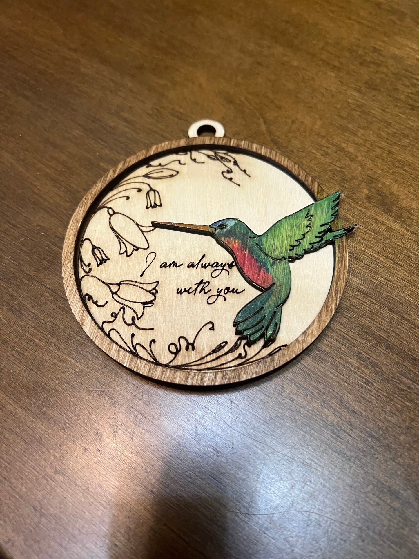 Personalized Hummingbird ornament unfinished