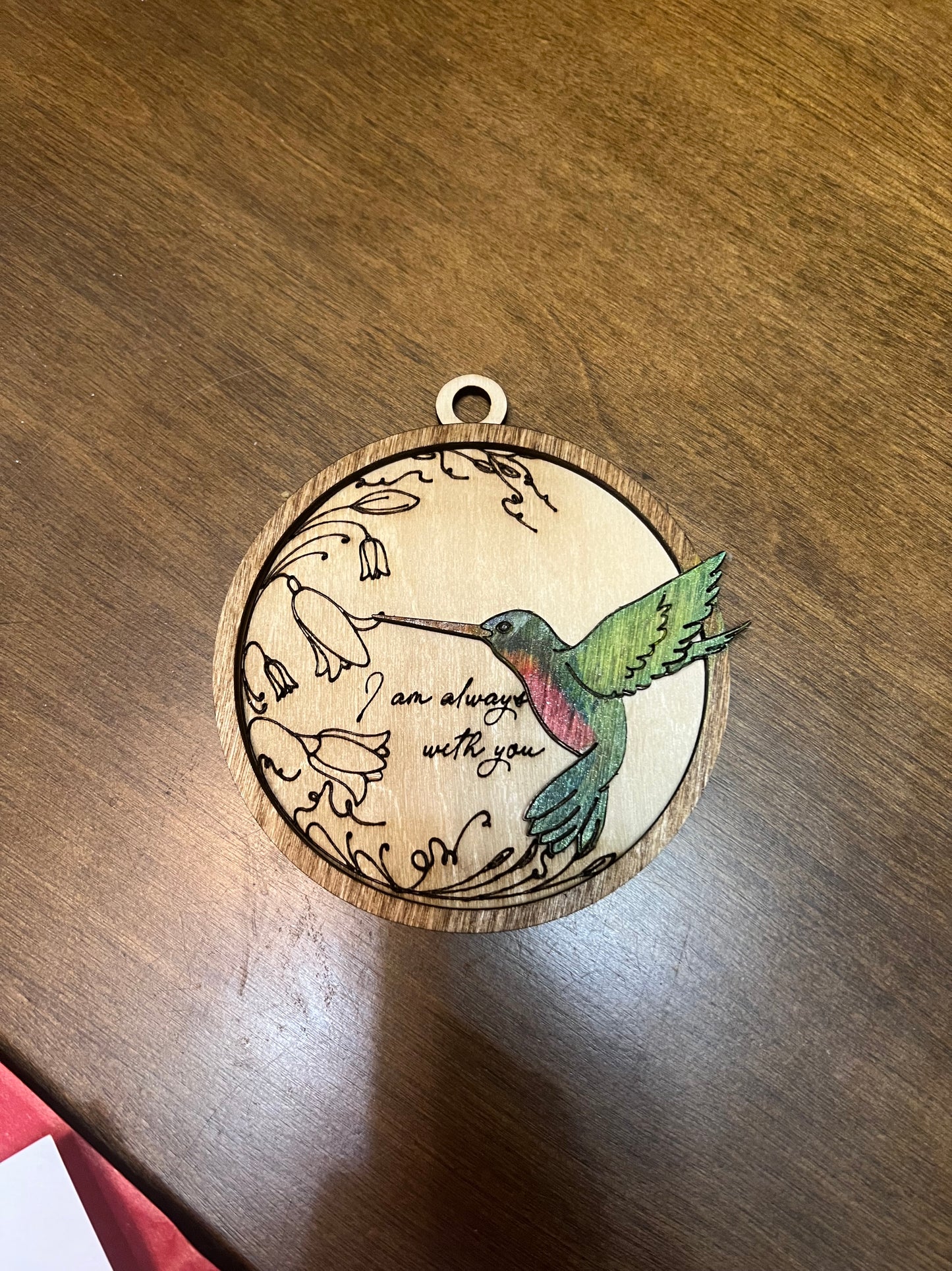 Personalized Hummingbird ornament unfinished