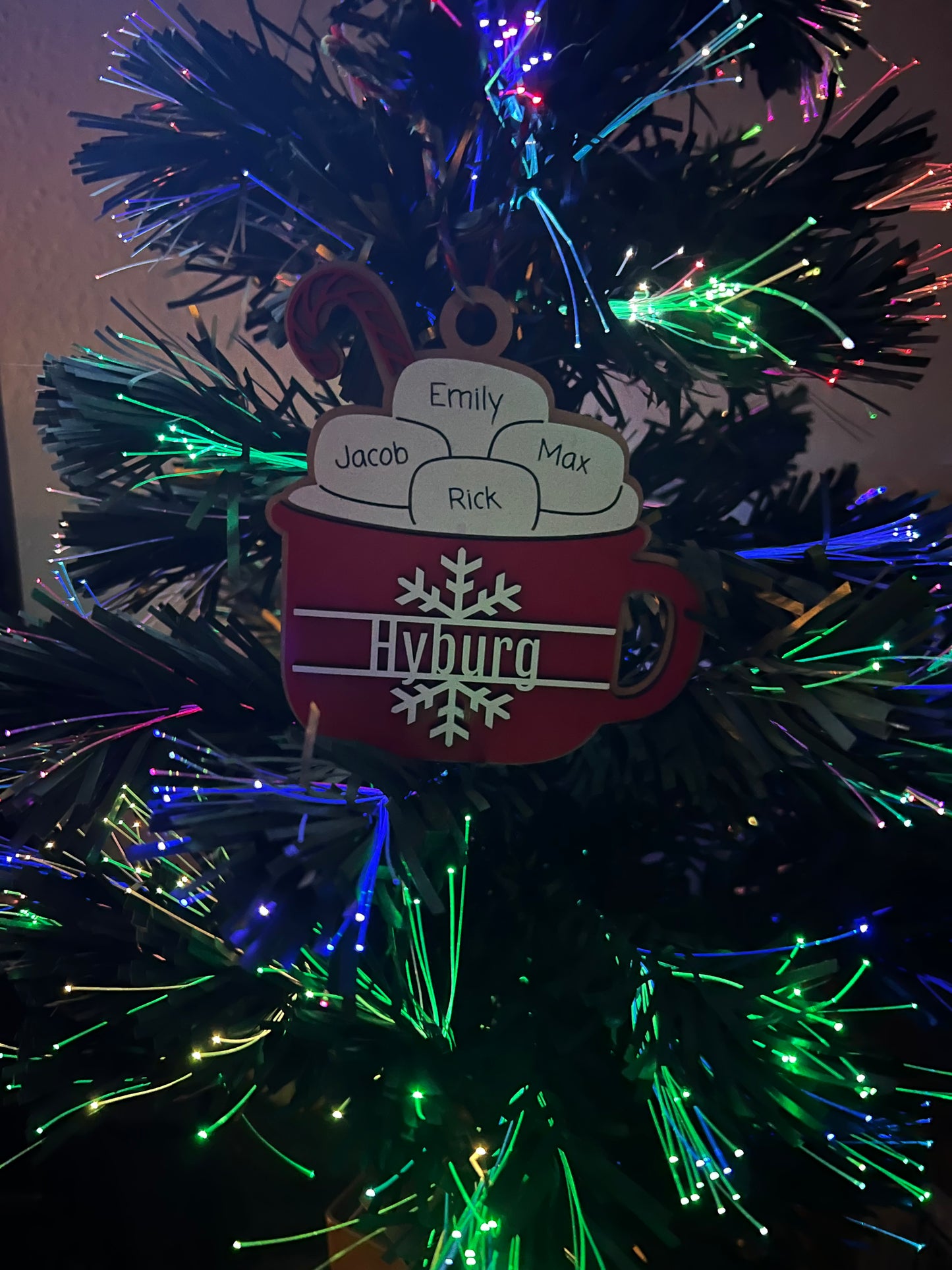 Personalized hot cocoa ornament