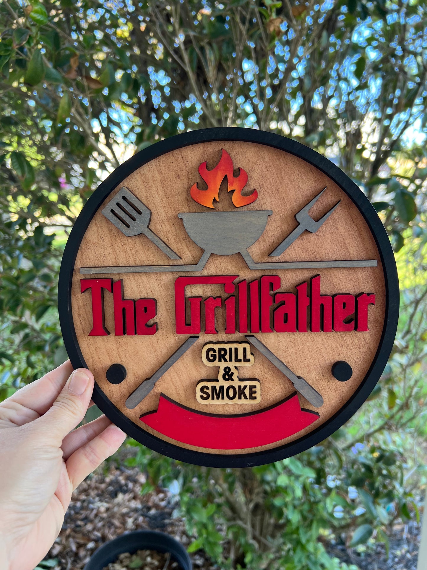 Fathers Day personalized grill sign
