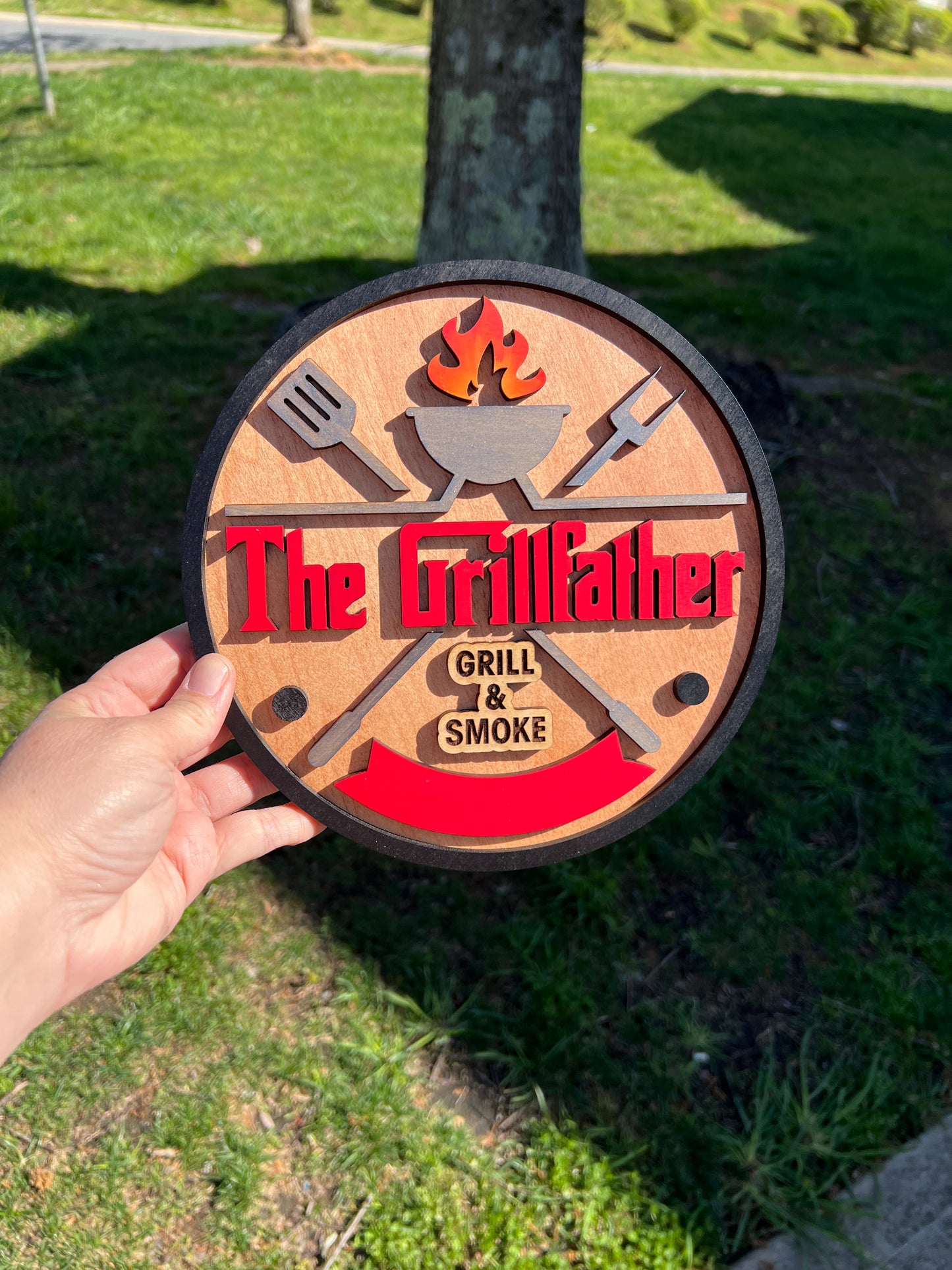 Fathers Day personalized grill sign