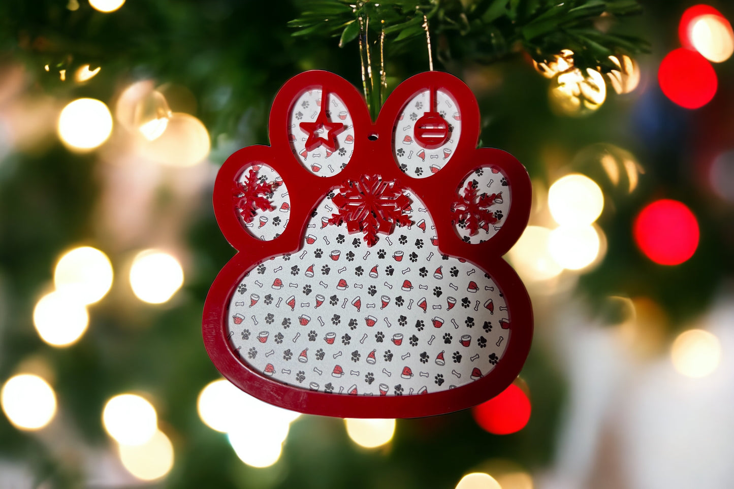 Personalized pet paw ornament
