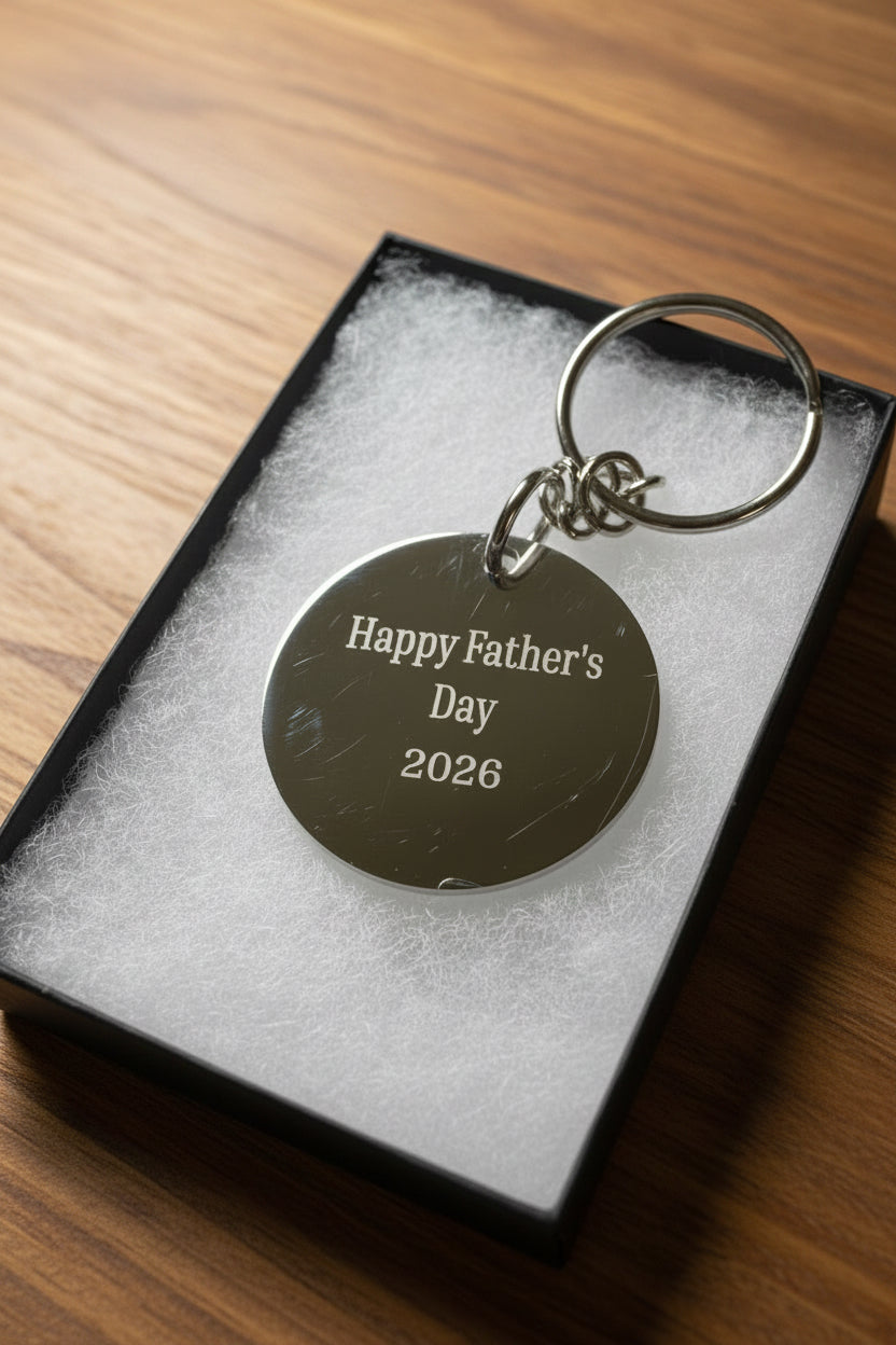 Stainless steel round personalized keychain