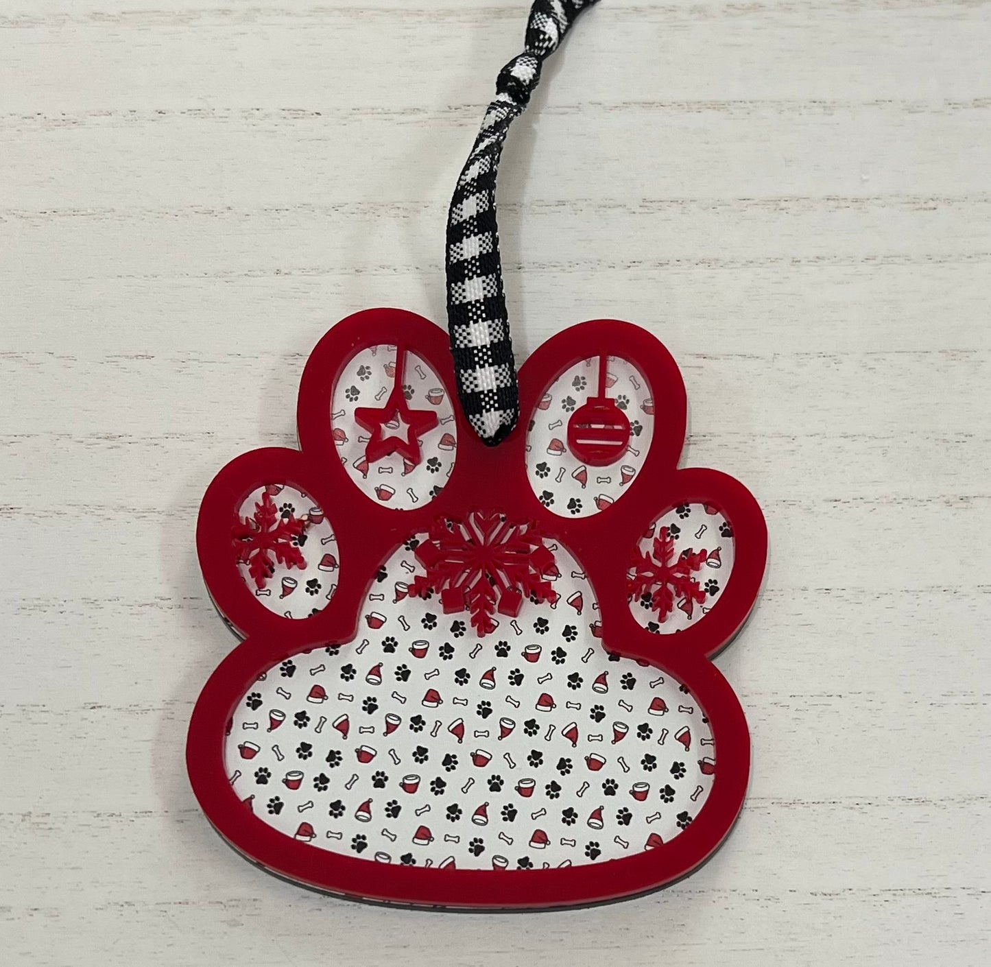 Personalized pet paw ornament